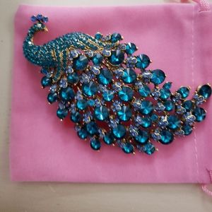 Large Peacock brooch